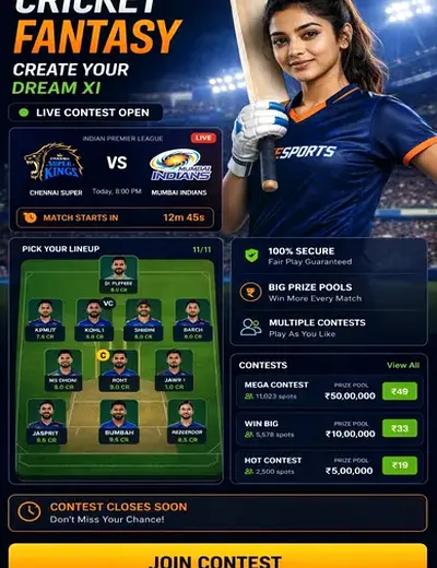 Playupcasino (play up casino) fantasy cricket & matchday visual 3